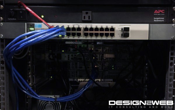 Design2Web Data Center HP ProCurve Switch APC SurgeArrest Rackmount