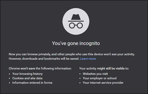 Incognito Chrome Window. This is one of the methods to avoid being tracked online.