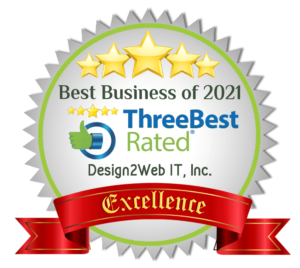 Three Best Rated badge of excellence demonstrating Design2Web is amongst the best Managed IT Services Providers in Abbotsford
