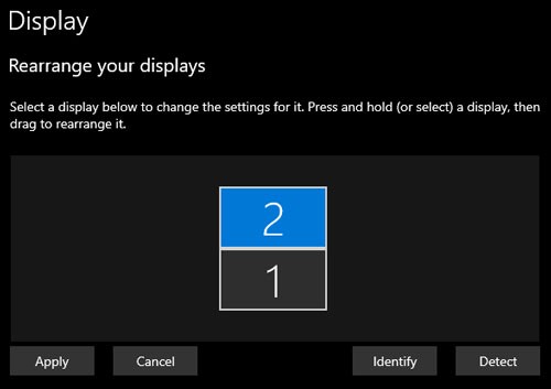 Display settings in Windows for configuring laptop display