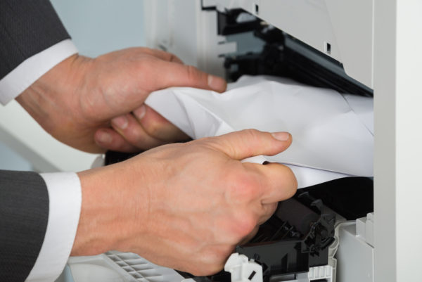 Paper jam in printer